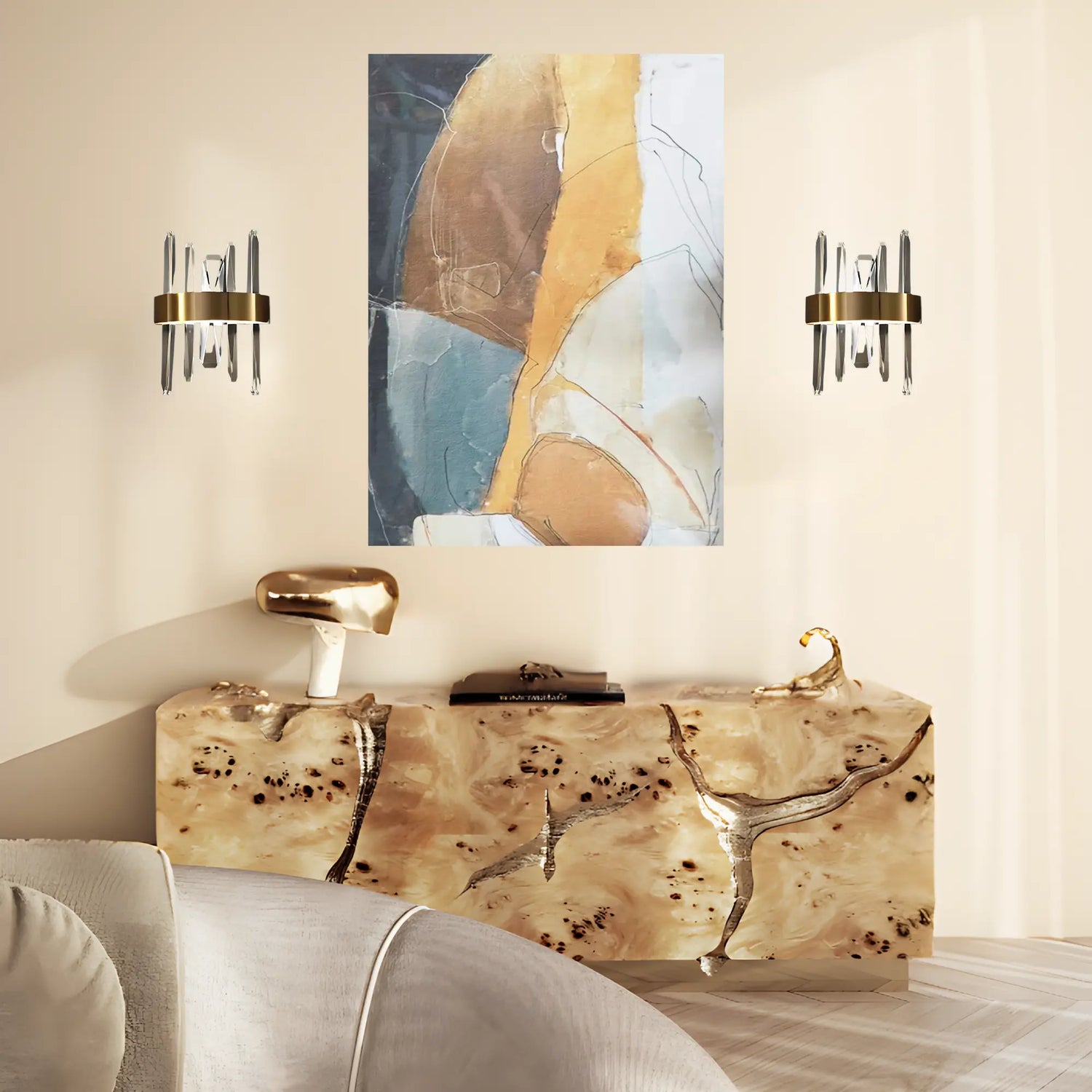 Warm Shards Oil Painting
