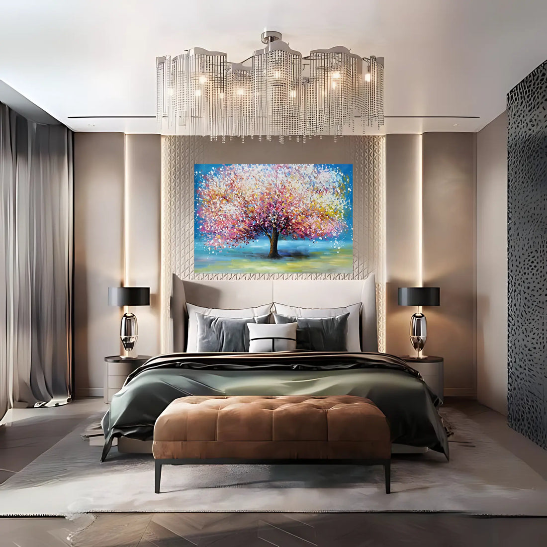 FLORAL CANOPY OIL PAINTING