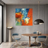 Sapphire Ember Oil Painting