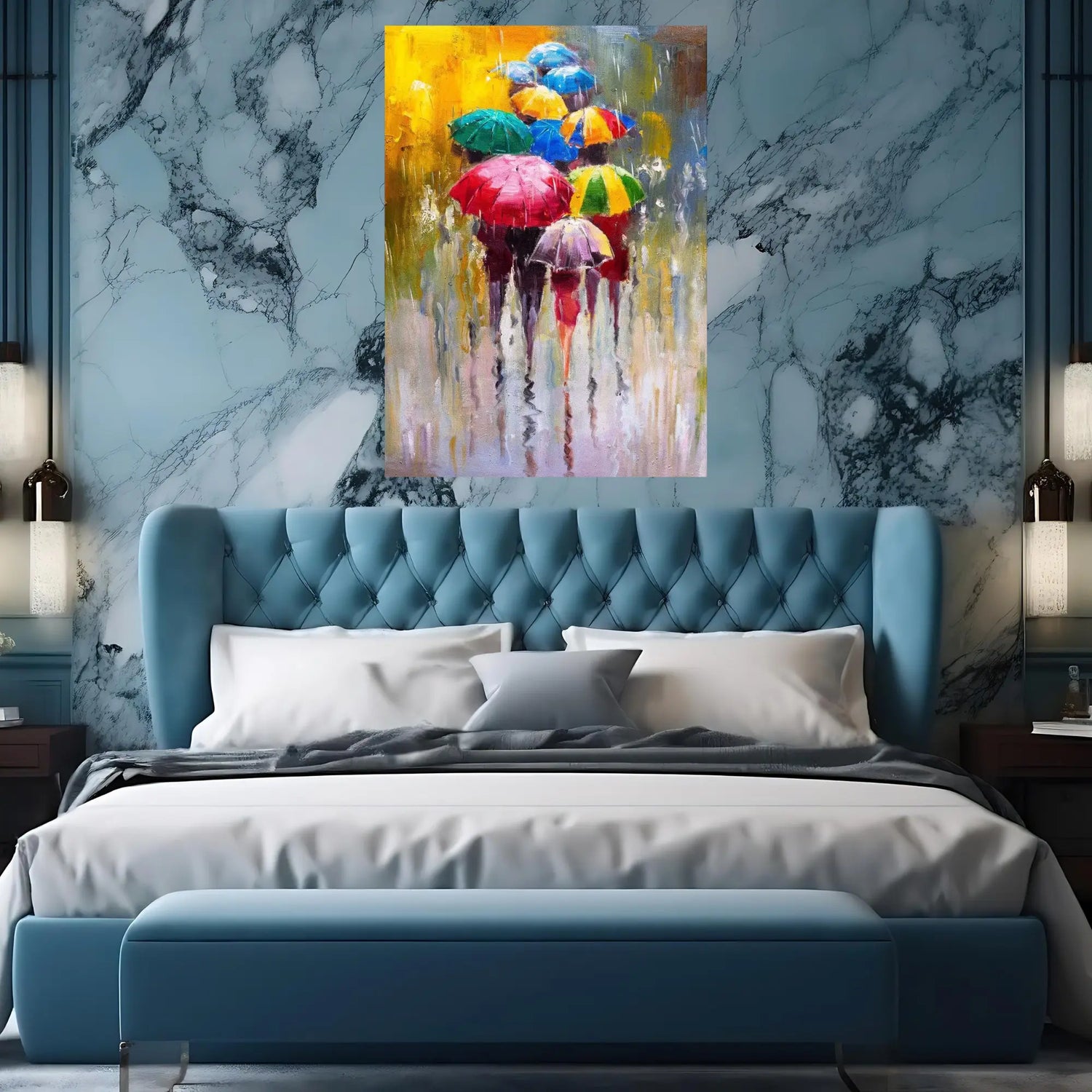 RAINBOW PROCESSION OIL PAINTING
