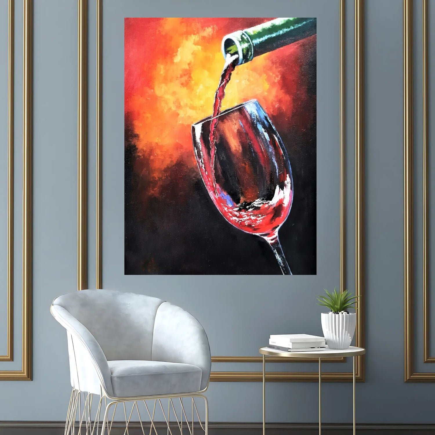 Vermilion Flow Oil Painting