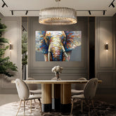 Prismatic Pachyderm Oil Painting