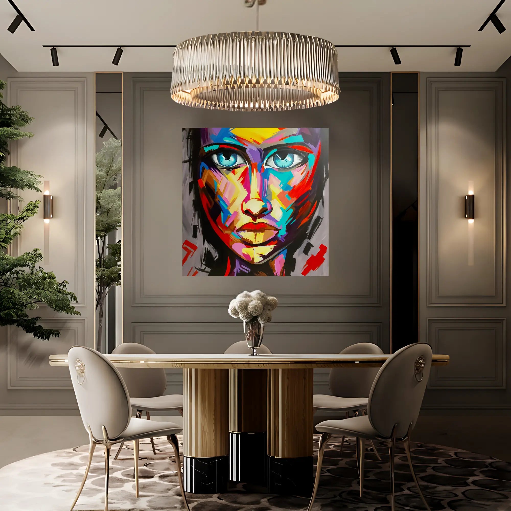 Pixelated Grace Oil Painting