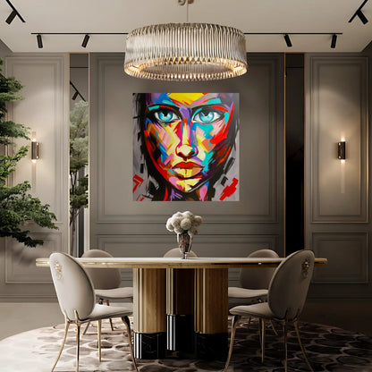 Pixelated Grace Oil Painting
