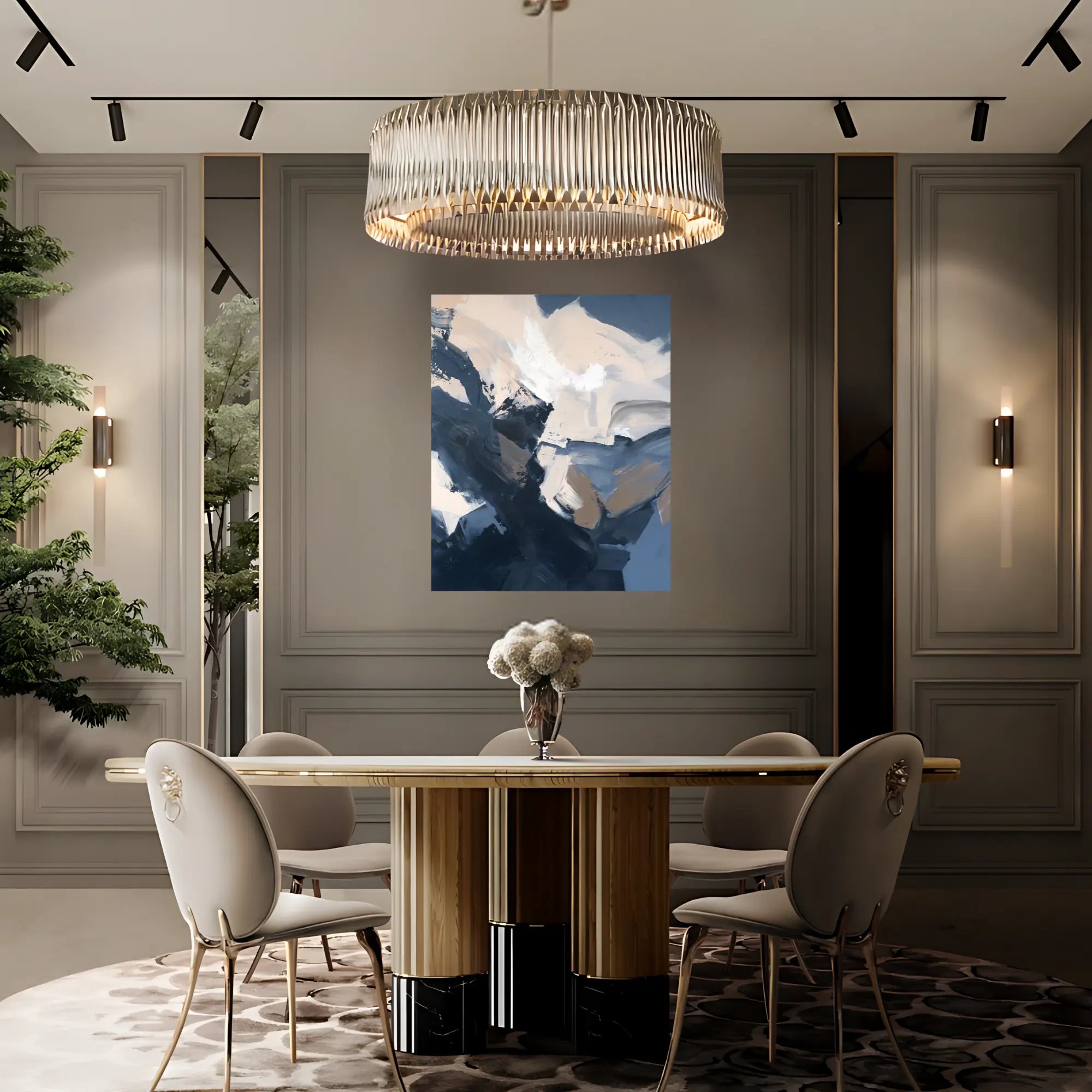 Cobalt Veil Oil Painting