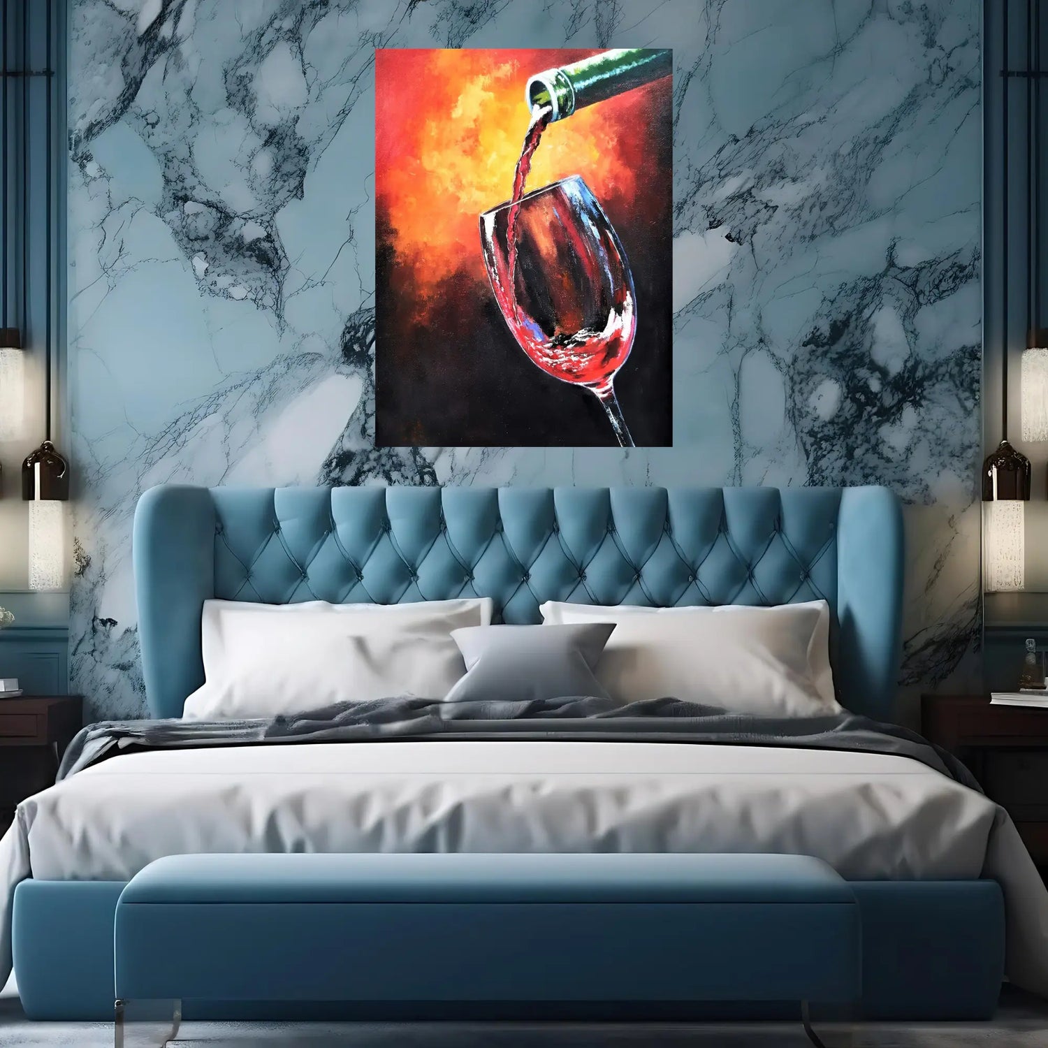 Vermilion Flow Oil Painting