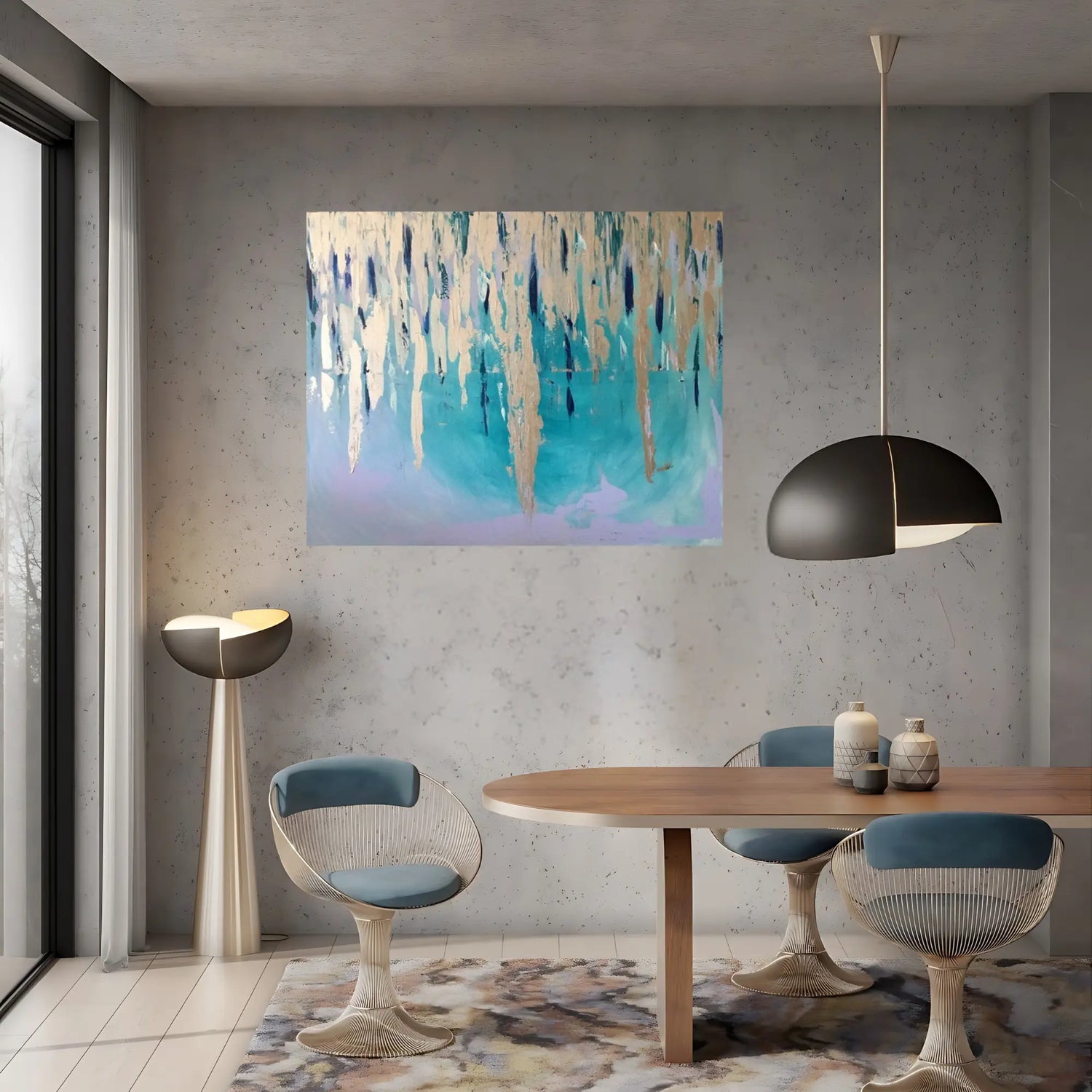 Azure Cascade Oil Painting