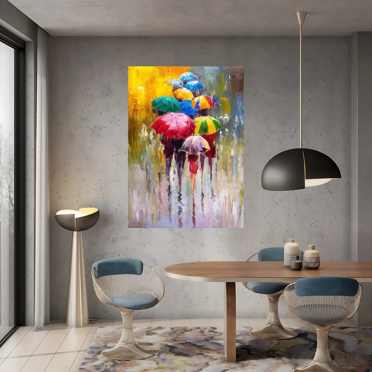 RAINBOW PROCESSION OIL PAINTING