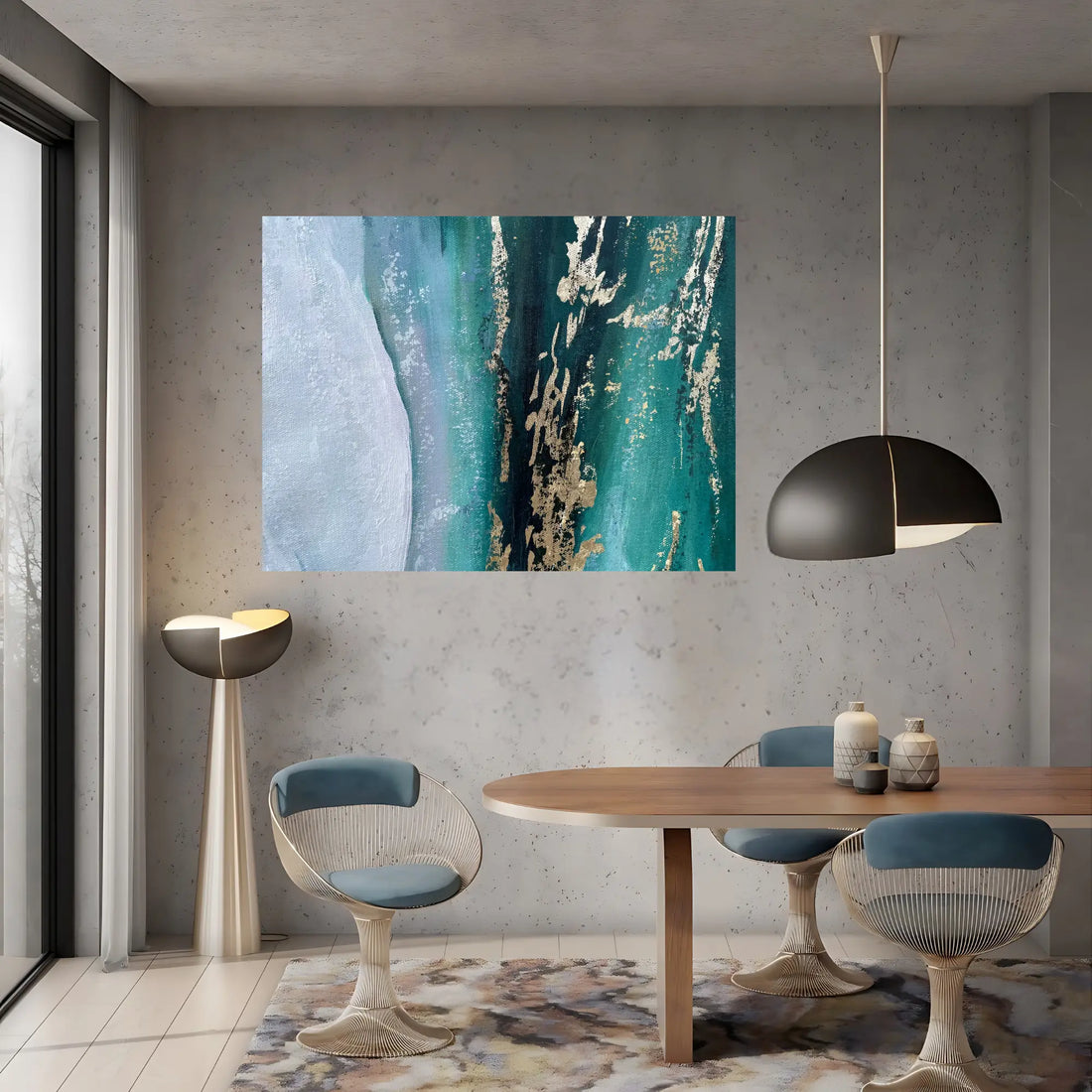 Aqua Lustre Oil Painting