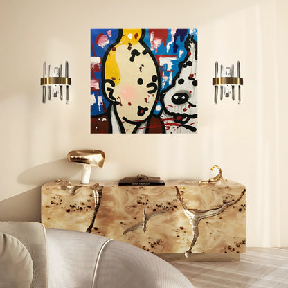 ABSTRACT COMPANIONS OIL PAINTING