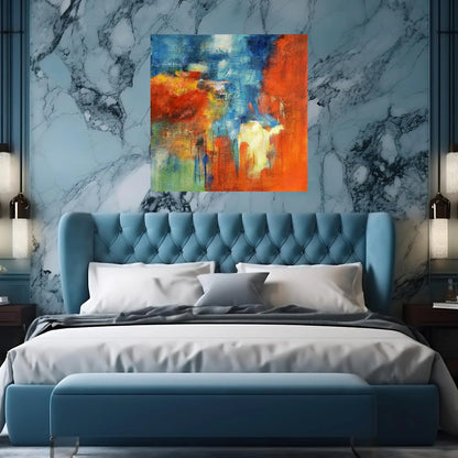 Sapphire Ember Oil Painting