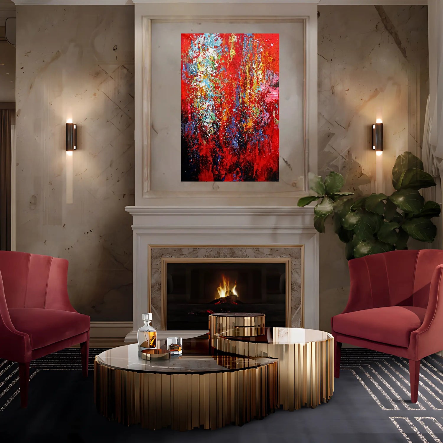 SPLATTER OIL PAINTING