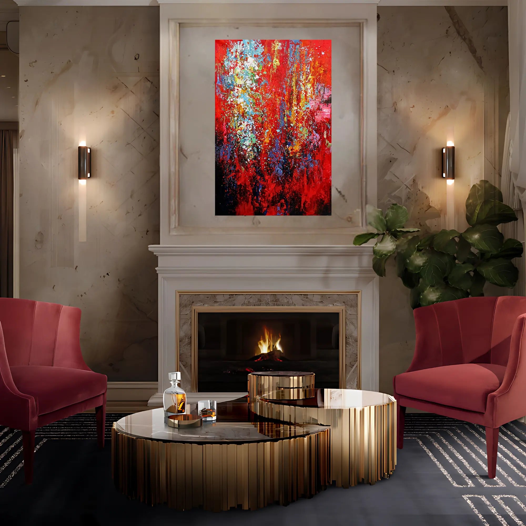 SPLATTER OIL PAINTING
