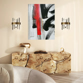 Crimson Stroke Oil Painting