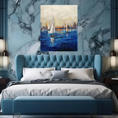 Twilight Sailscapes Oil Painting