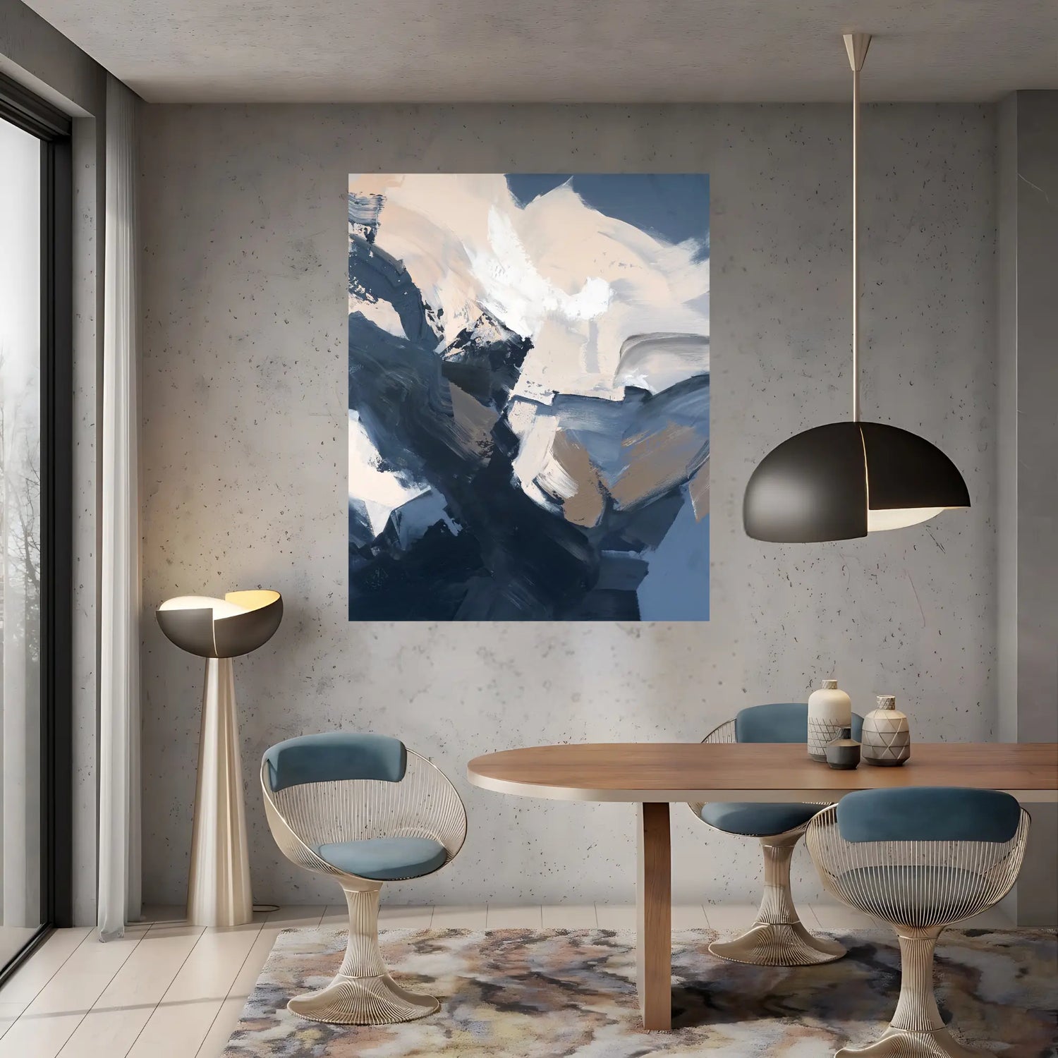 Cobalt Veil Oil Painting