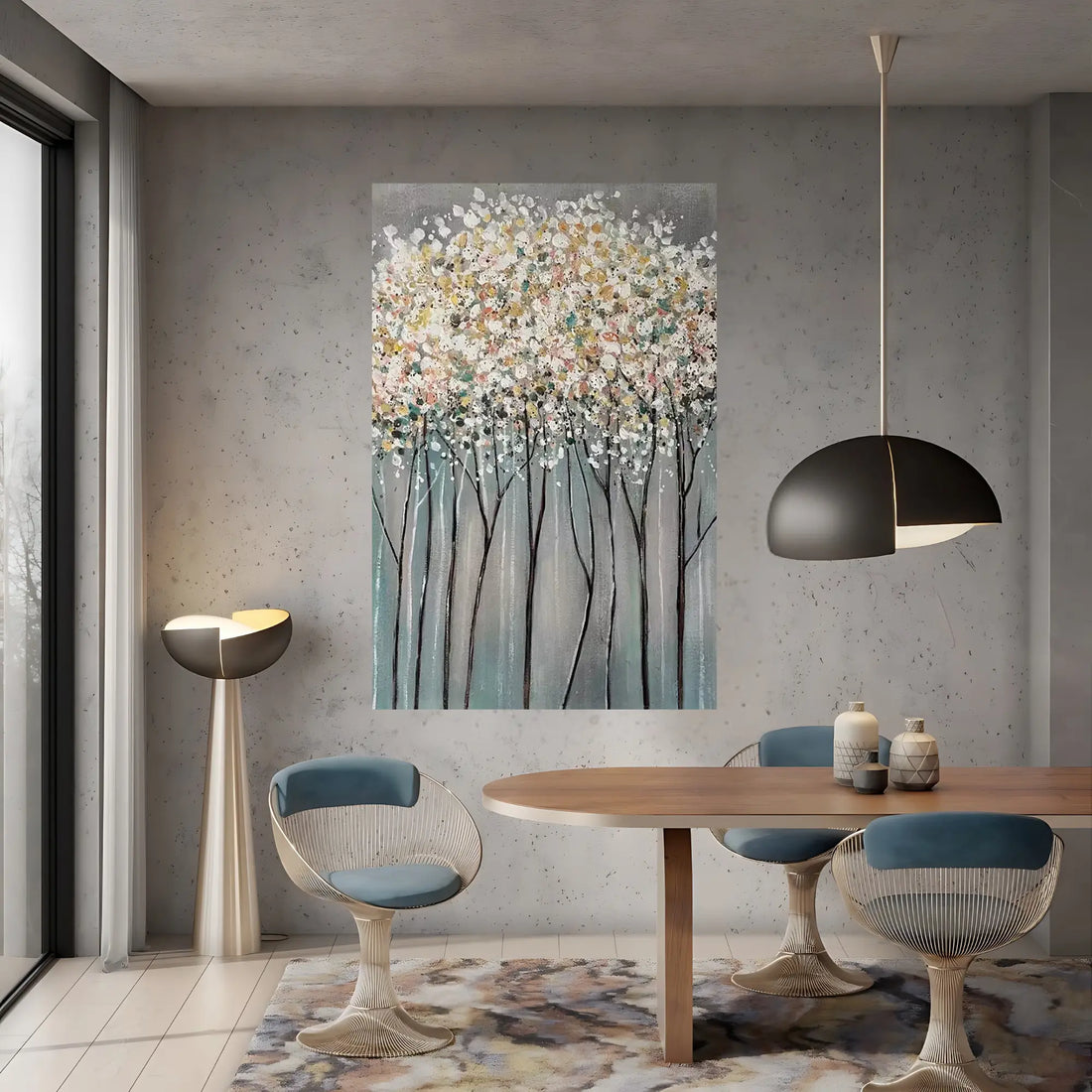 BLOOMING WOODS OIL PAINTING