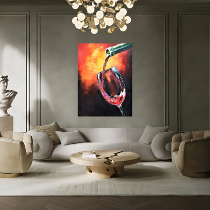 Vermilion Flow Oil Painting
