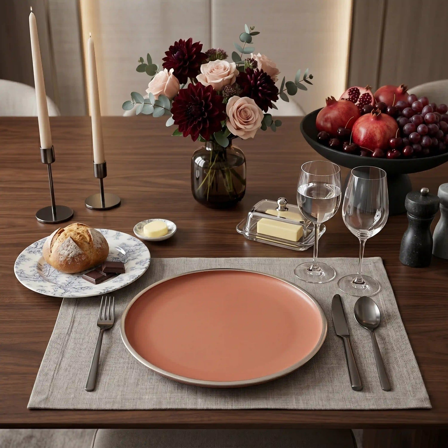 FAYETTE BLUSH ROSE PLATE