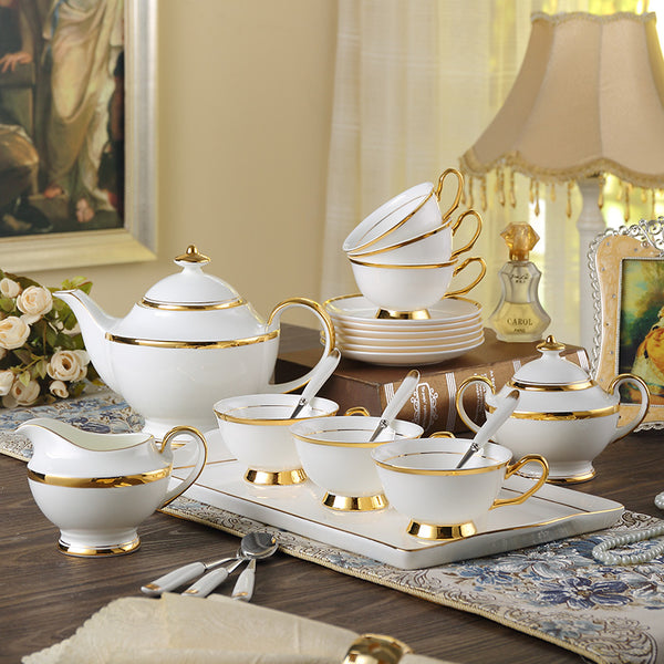 GOLDEN RIM TEACUP COLLECTION SET