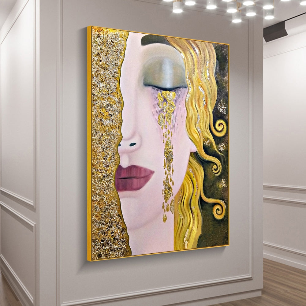 GOLD TEAR By Gustav Klimt CANVAS PRINT