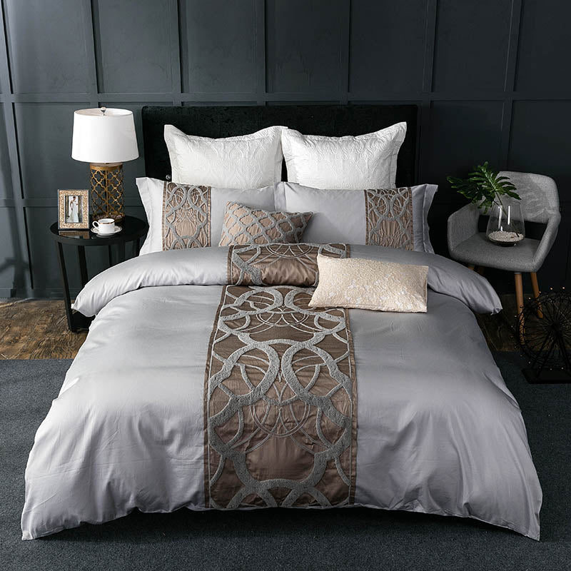 CHAIN OF LUXURY DUVET COVER &amp; SHAMS EGYPTIAN COTTON 400TC