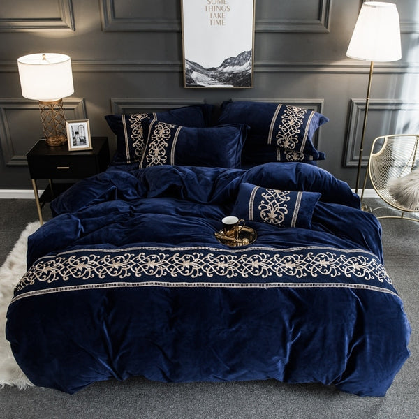 BROOKLYN VELVET ROYAL DUVET COVER & SHAMS 500TC