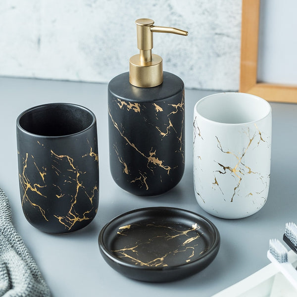 Nexus Black Marble Bath Accessories