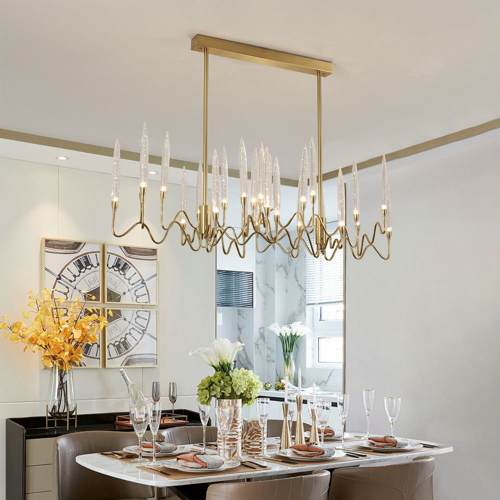 Rectangular Chandeliers Dining Room
