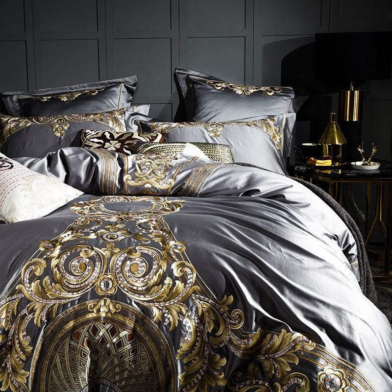ELIZABETH DUVET COVER & SHAMS EGYPTIAN COTTON 1000TC