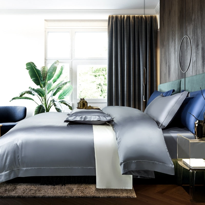 MARINA DUVET COVER &amp; SHAMS EGYPTIAN COTTON 1400TC