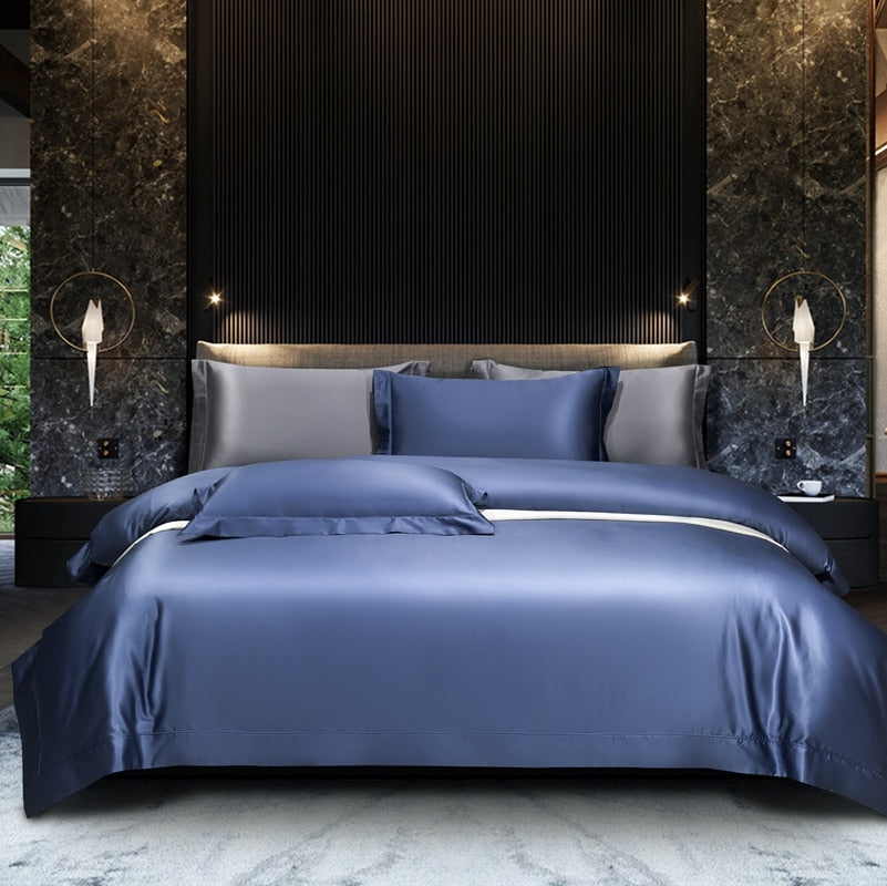 MARINA DUVET COVER &amp; SHAMS EGYPTIAN COTTON 1400TC