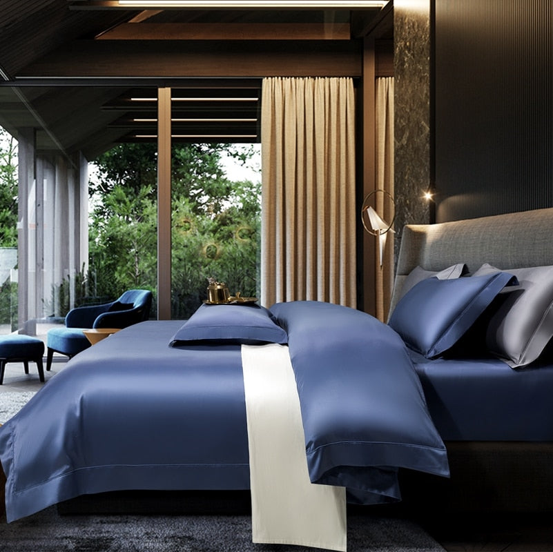 MARINA DUVET COVER &amp; SHAMS EGYPTIAN COTTON 1400TC
